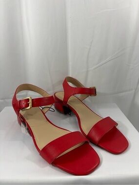 NWT Liz Claiborne Women’s Size 10 Red Ankle-Strap Block Heel Sandals